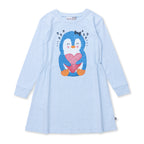 Penguin Love Dress - Cornflower Marle