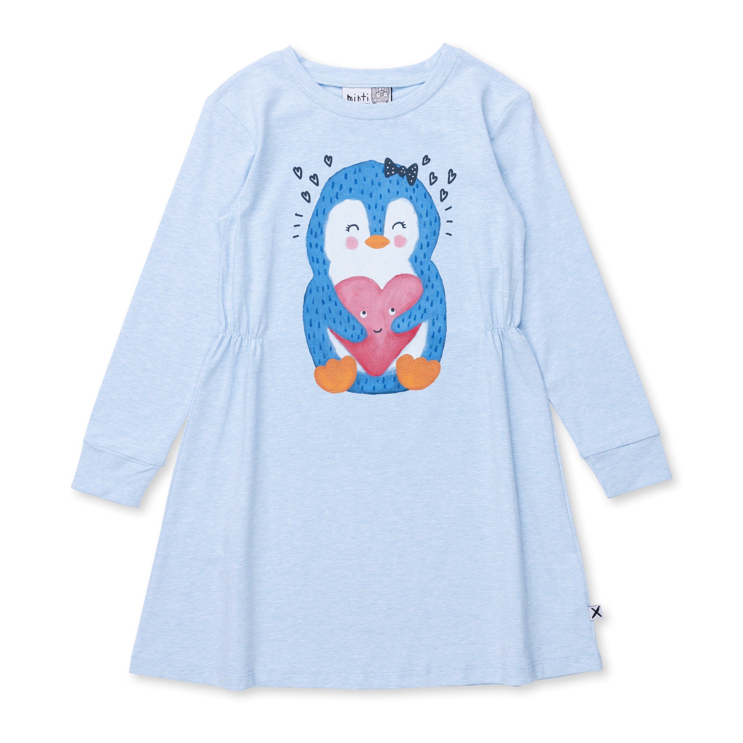 Penguin Love Dress - Cornflower Marle