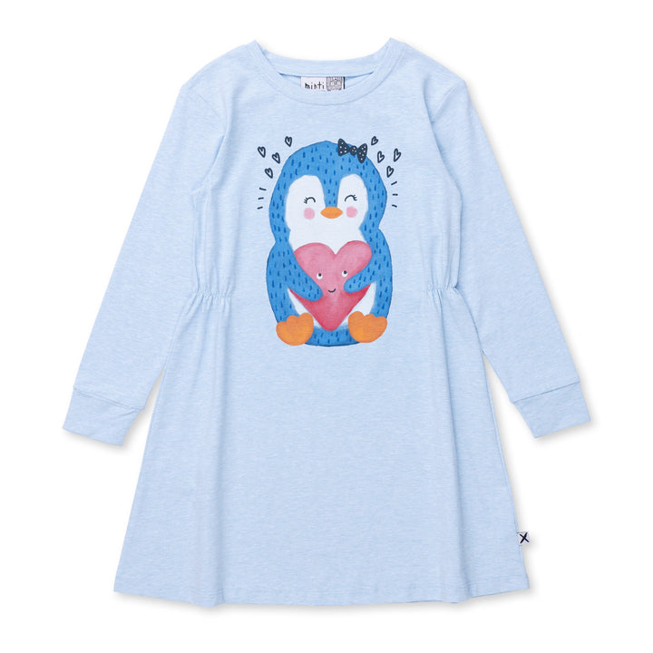 Minti Penguin Love Dress - Cornflower Marle