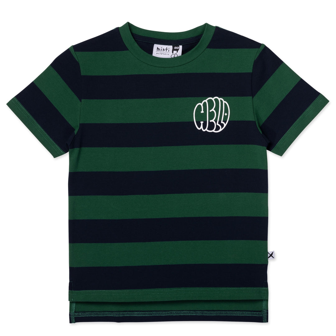 Minti Duo Tee - Green/Navy Stripe