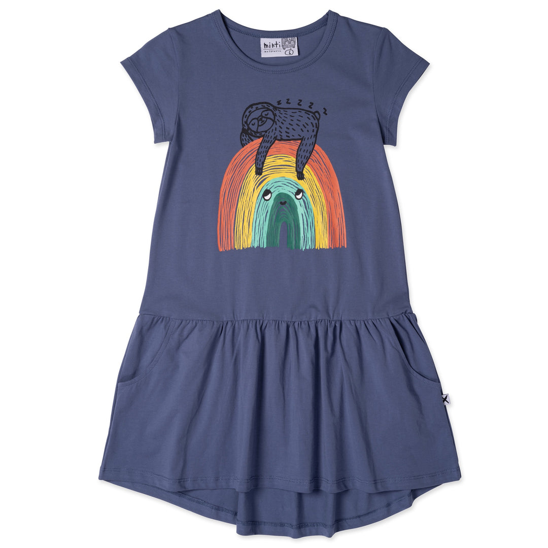 Minti Sloth-Bow Dress - Midnight