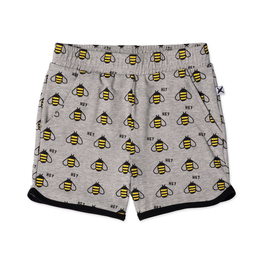 Minti Lots Of Bees Short - Grey Marle