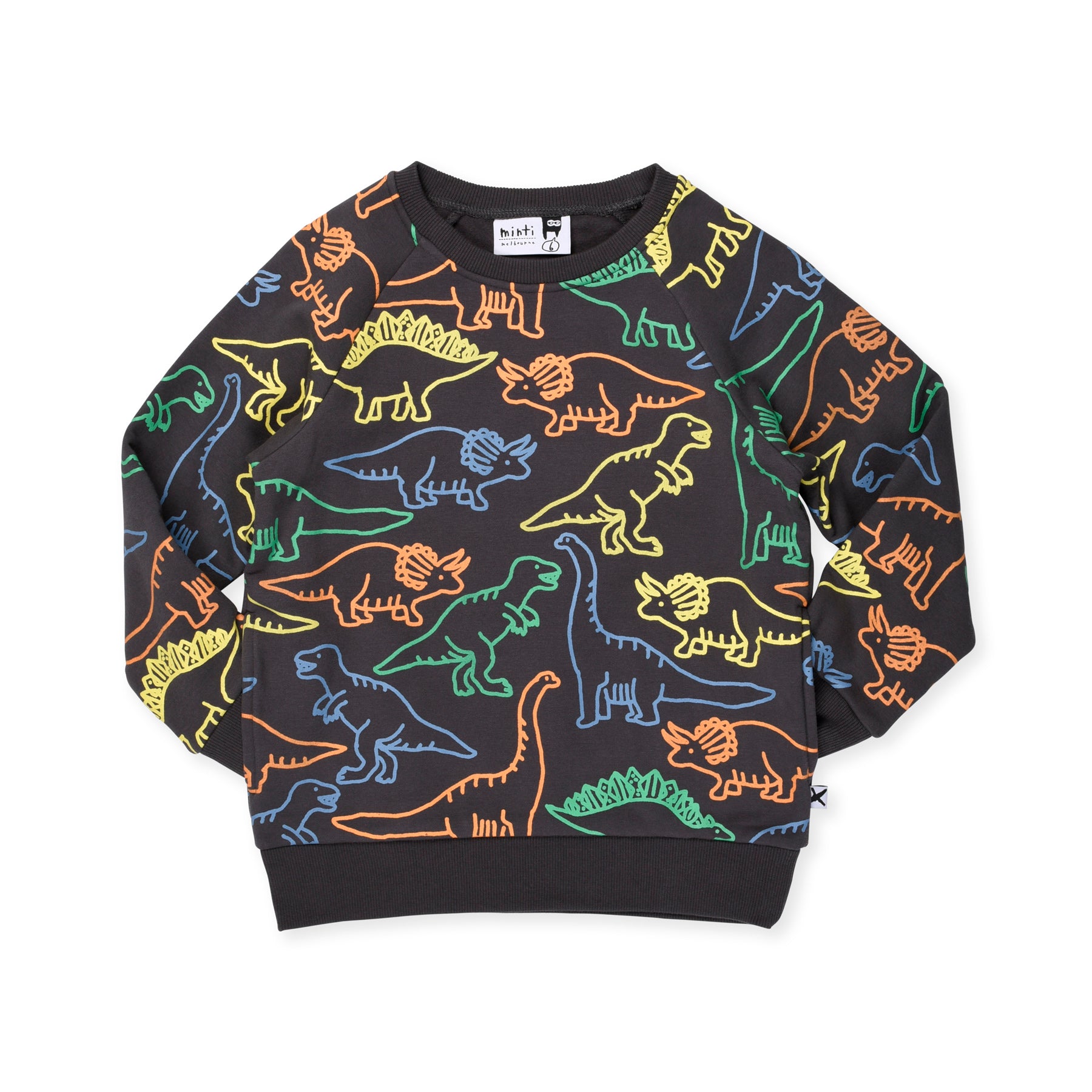 Minti Dino Shapes Furry Crew - Dark Grey