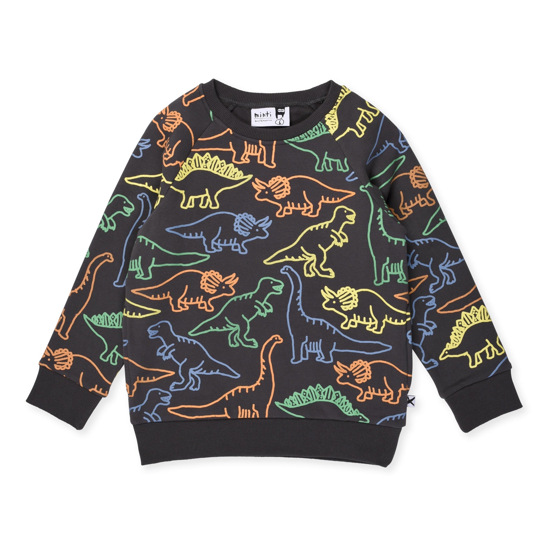 Minti Dino Shapes Furry Crew - Dark Grey