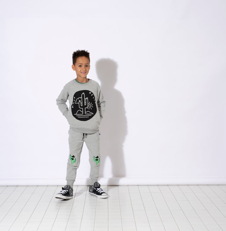 Minti Bandit Cactus Furry Trackies - Grey Marle