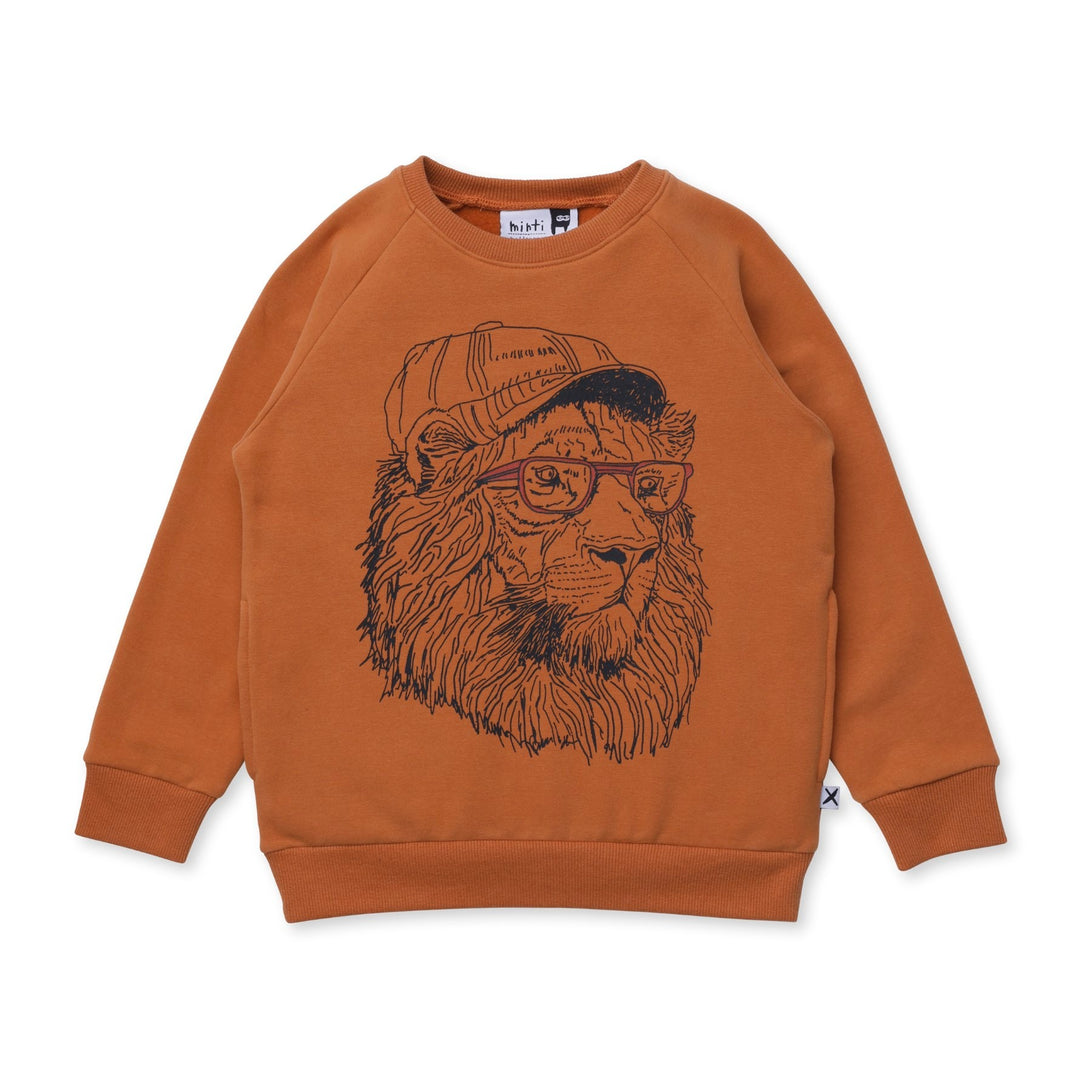 Minti Cool Lion Furry Crew - Burnt Orange