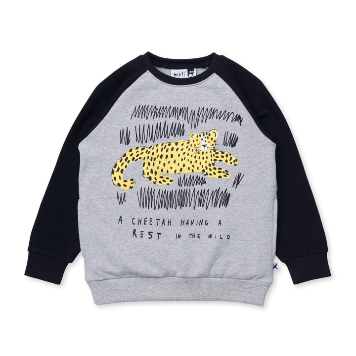 Minti Relaxing Cheetah Furry Crew - Grey Marle/Black