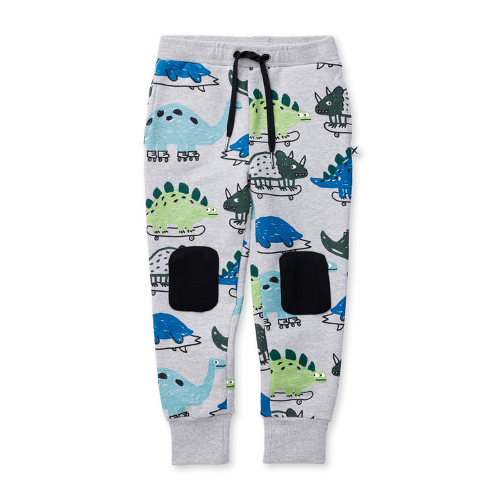 Minti Dino Rollers Furry Trackies - Grey Marle