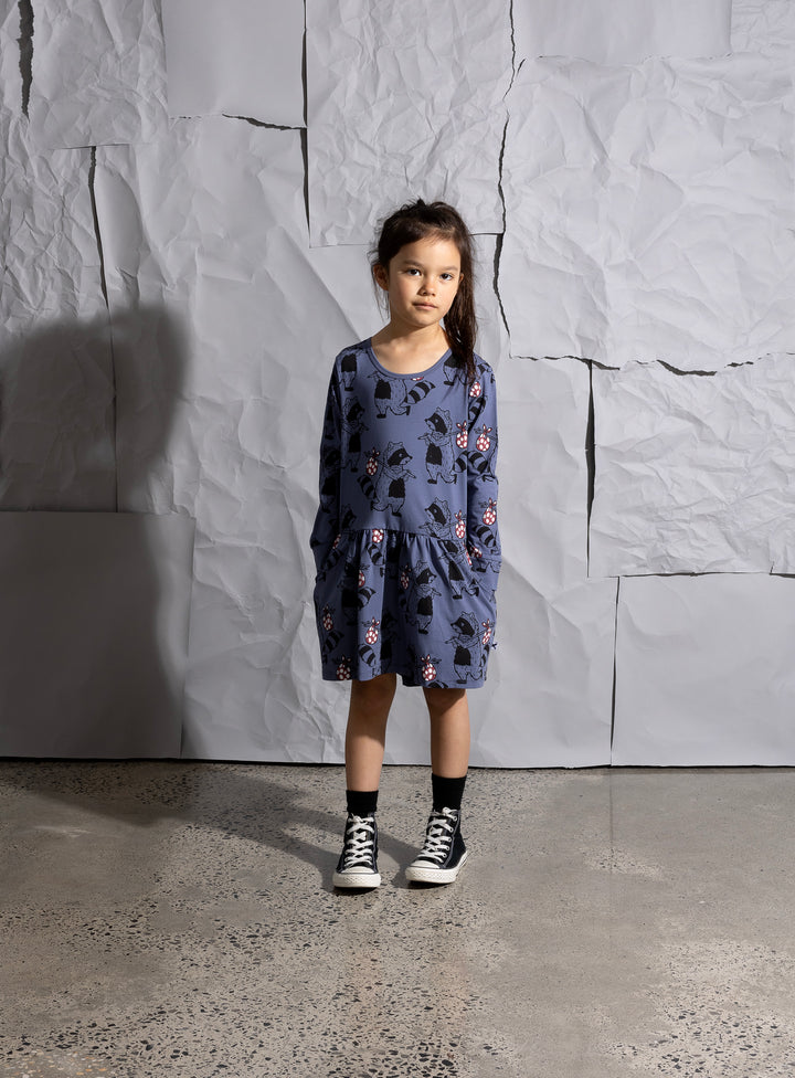Minti Wandering Raccoon Dress - Midnight