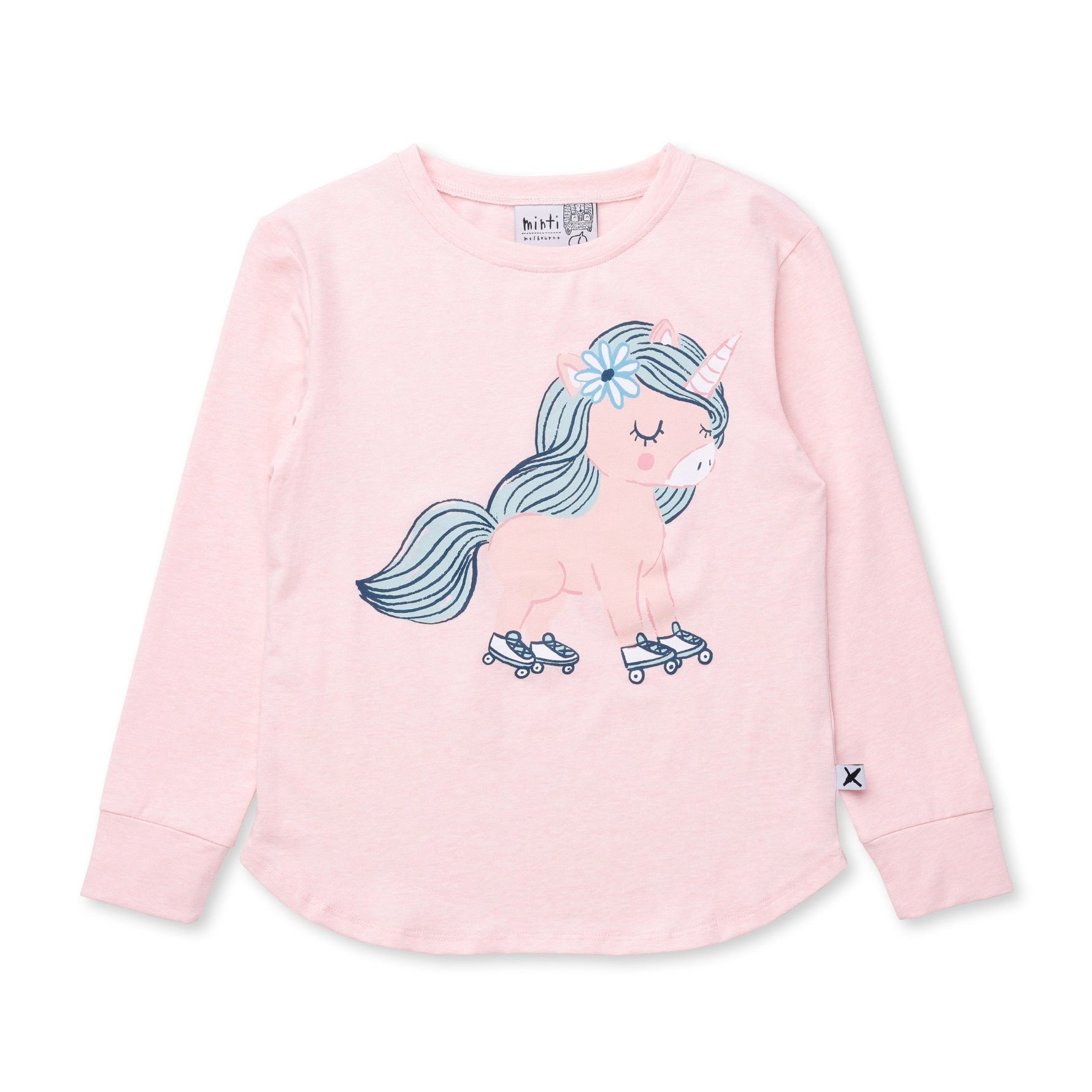 Flower Unicorn Tee - Pink Marle