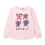 Lovely Butterflies Tee - Pink Marle