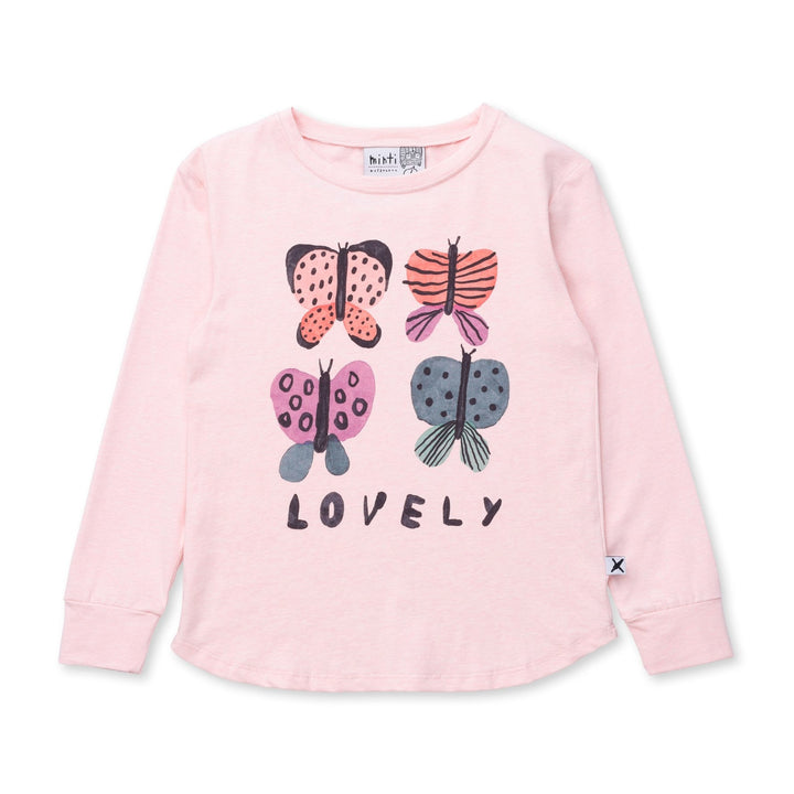 Minti Lovely Butterflies Tee - Pink Marle