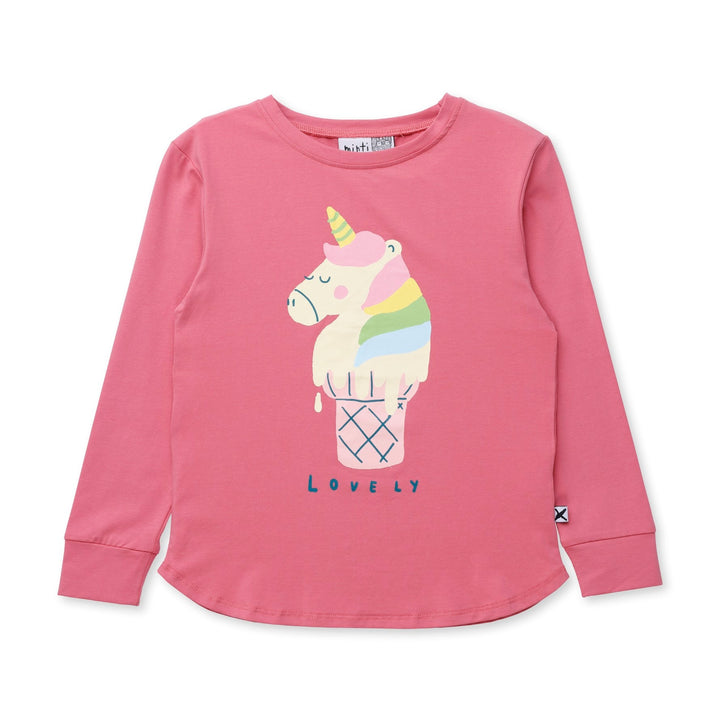 Minti Unicorn Icecream Tee - Rose