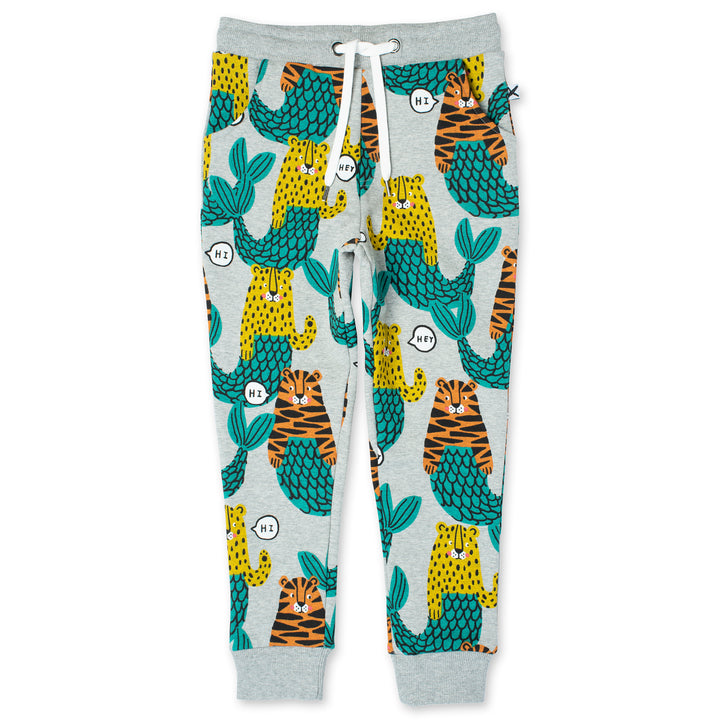 Minti Mer-Cats Furry Trackies - Grey Marle