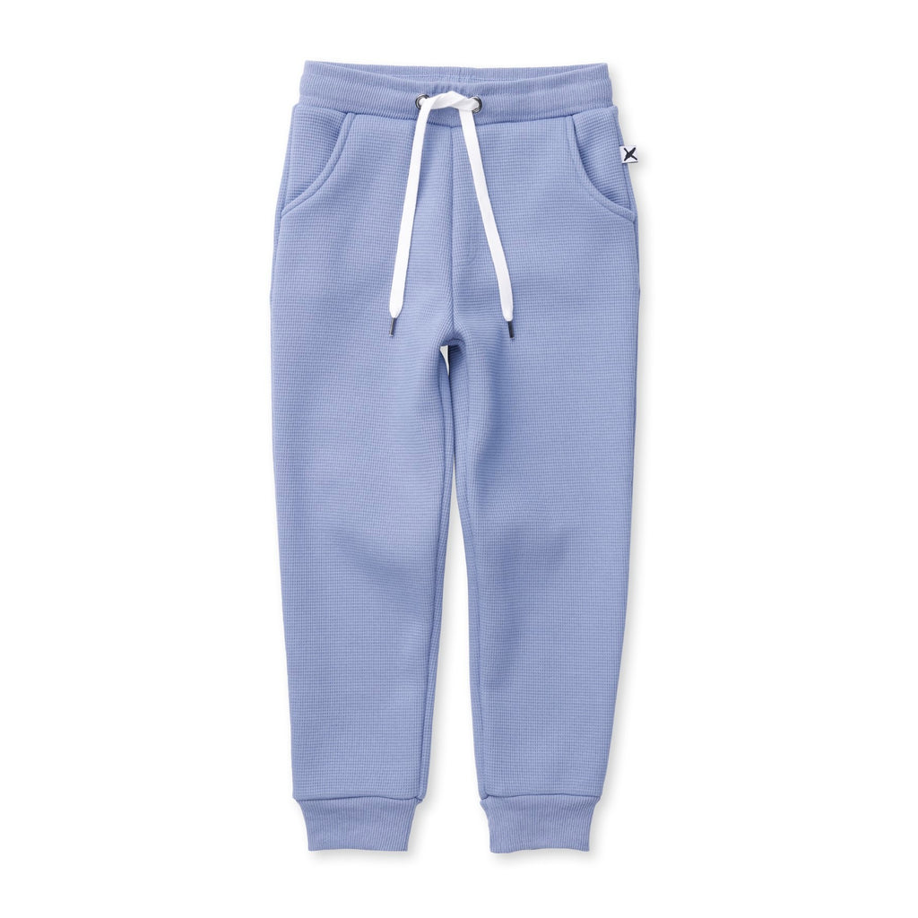 Furry Waffle Trackies - Cornflower