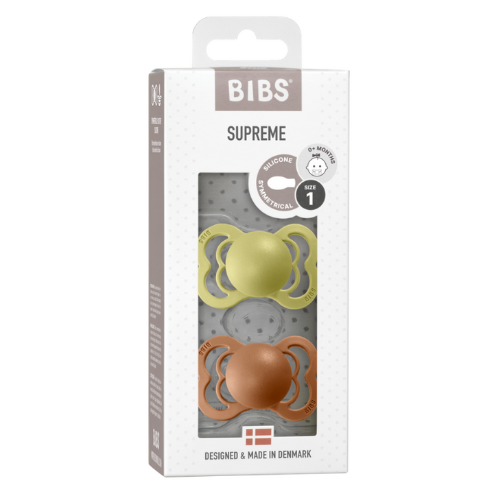 BIBS Supreme Silicone Pacifier 2 Pack - Meadow/Earth