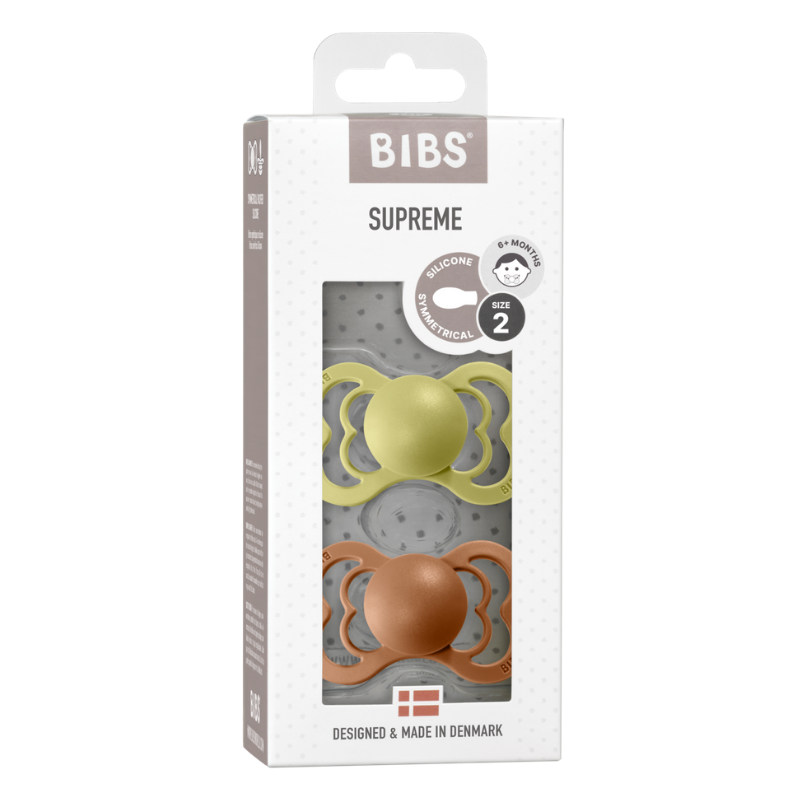 Bibs Pacifier 2 Pack Supreme - Silicone - Meadow/Earth