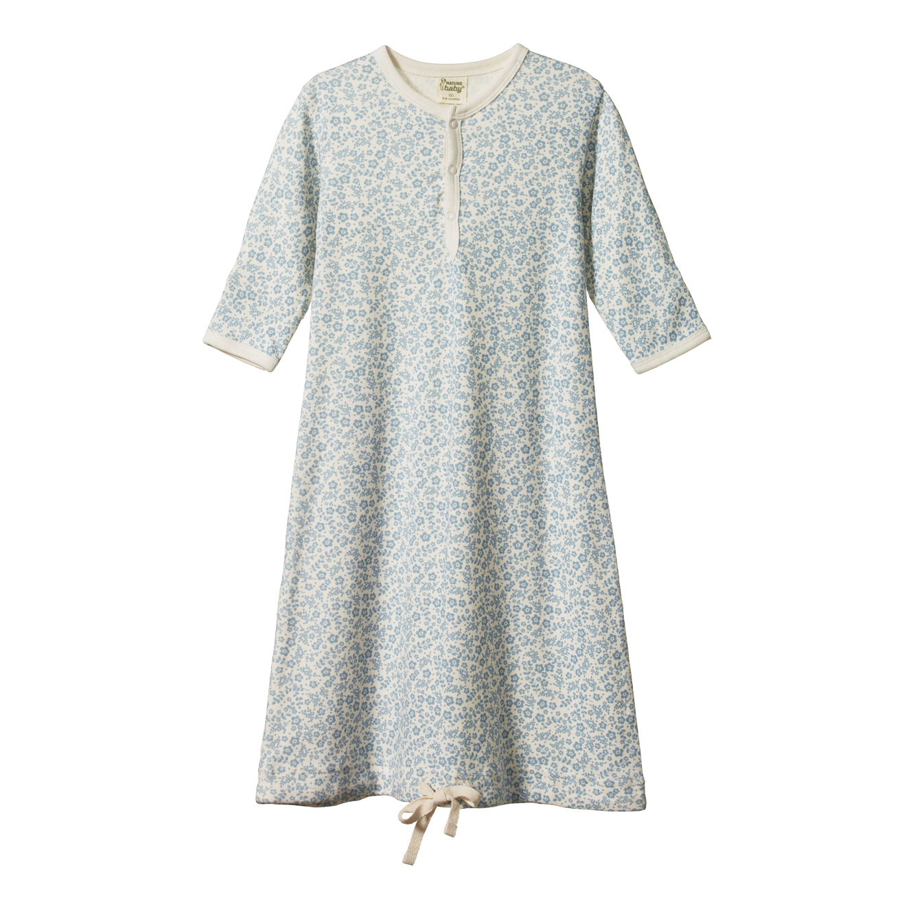 Nature Baby Gown - Daisy Belle Blue Print