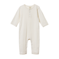 Henley Pyjama Suit Pointelle - Natural