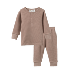 2Pc Long Sleeve Waffle Pyjamas - Sparrow