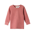 Nature Baby Long Sleeve Waffle Pyjamas 2pc - Rose Clay