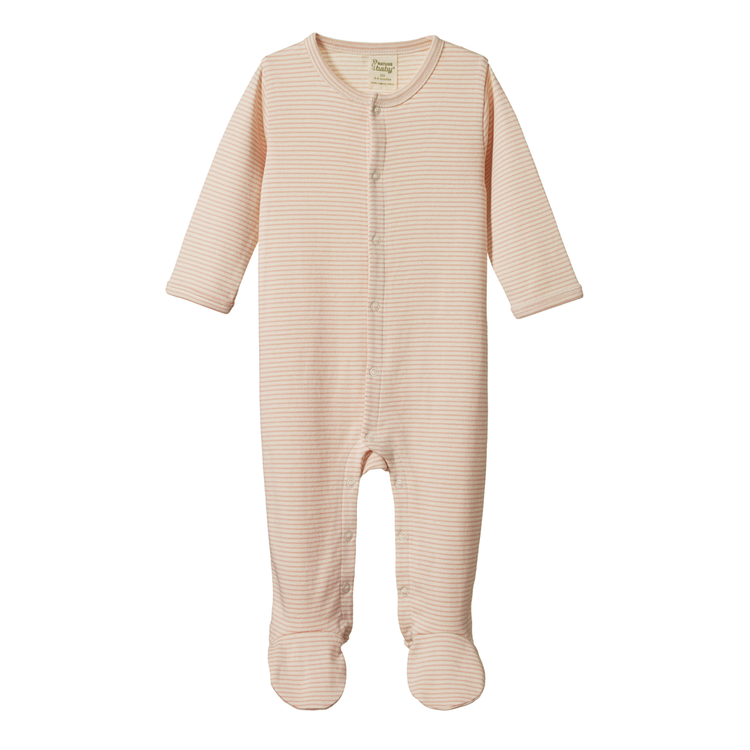 Nature Baby Stretch & Grow Suit - Rose Dust Pinstripe