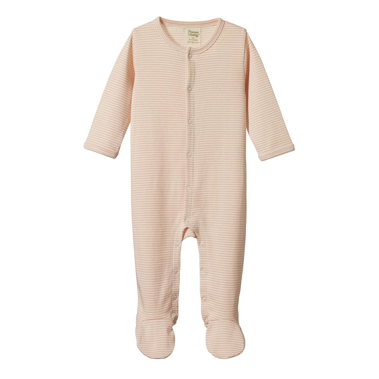 Nature Baby Stretch & Grow Suit - Rose Dust Pinstripe