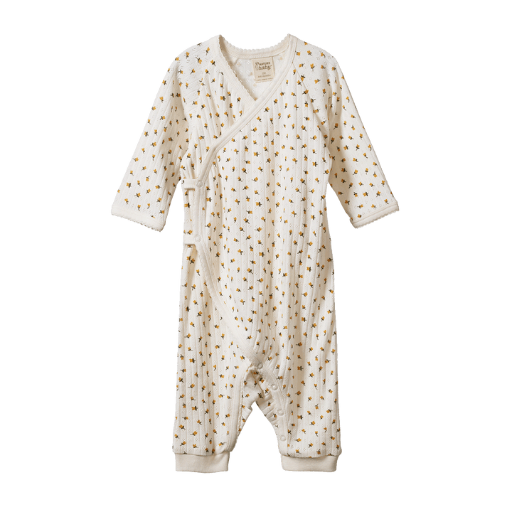 Nature Baby Kimono Stretch & Grow Suit - Tulip Print