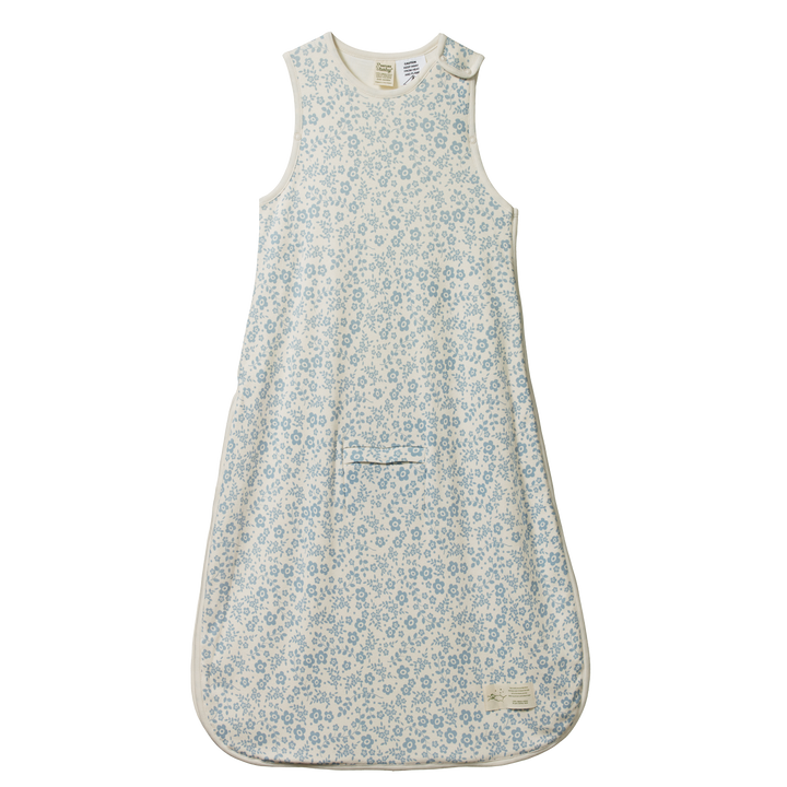 Nature Baby Organic Cotton & Merino Sleeping Bag - Large Daisy Belle Blue Print