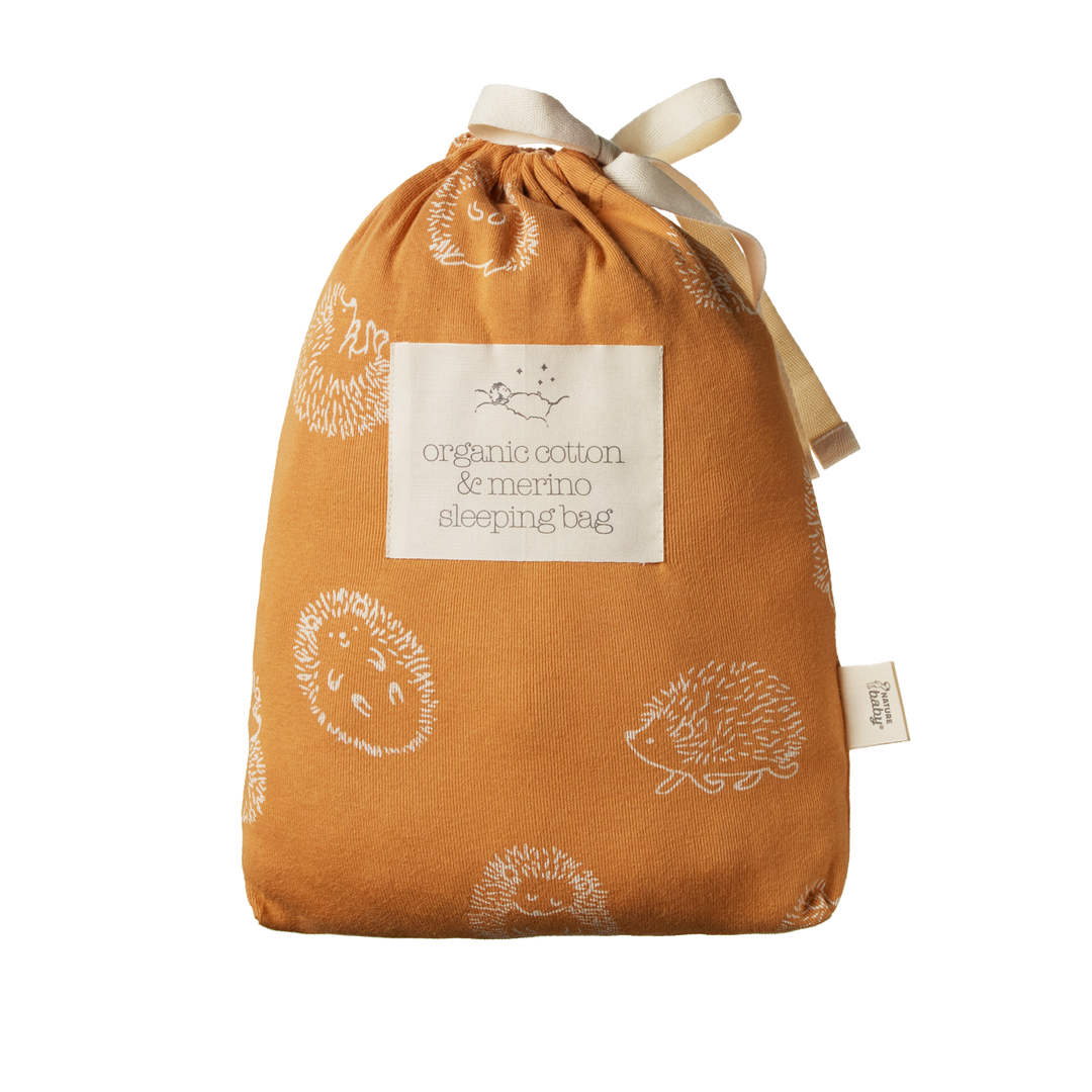 Nature Baby Organic Cotton & Merino Sleeping Bag - Happy Hedgehog Sleepwear Print