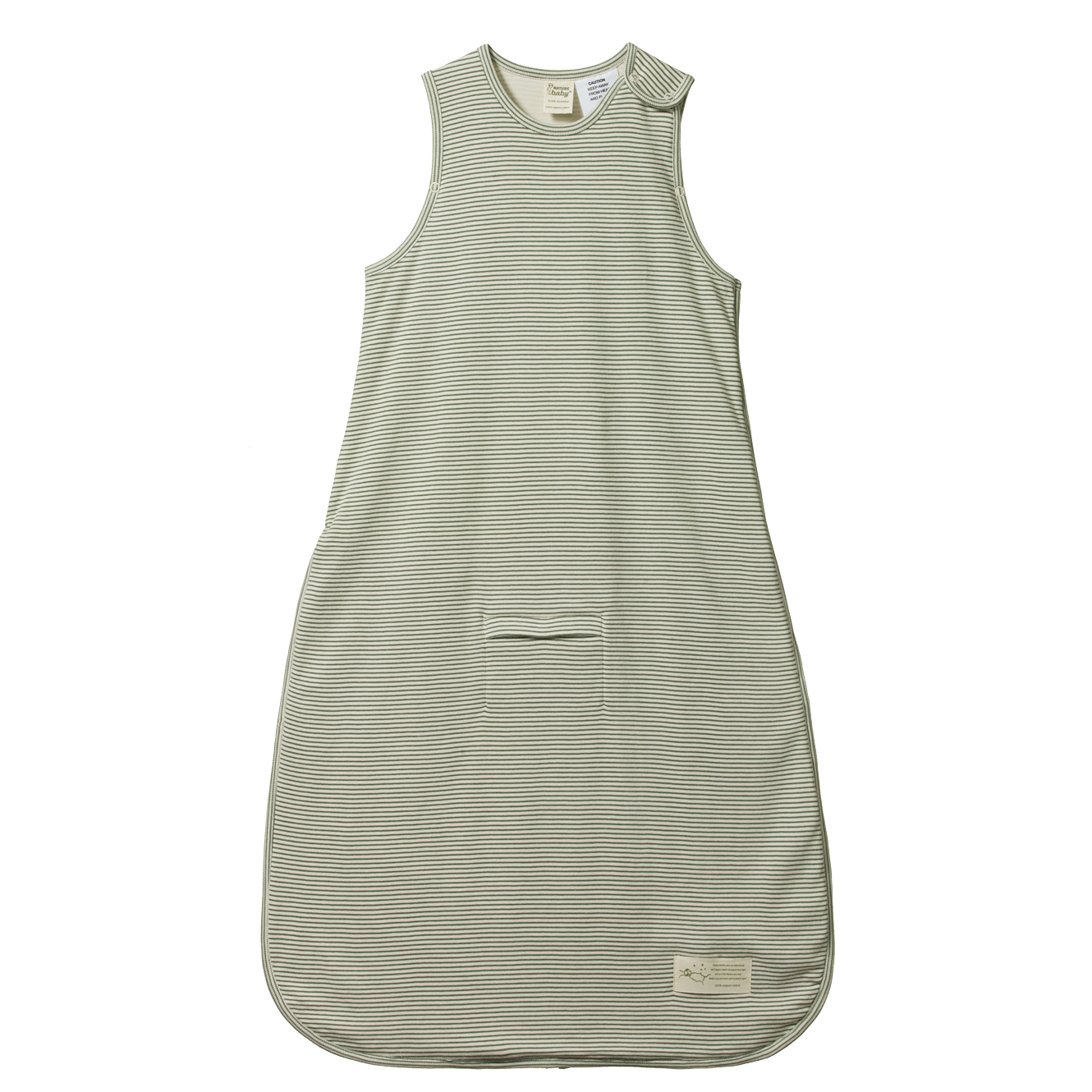 Nature Baby Organic Cotton & Merino Sleeping Bag - Nettle Pinstripe