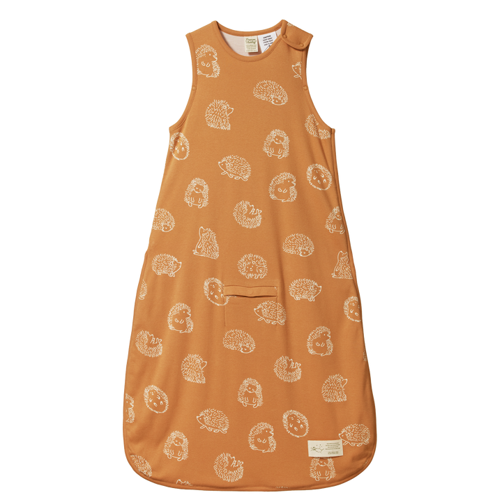 Nature Baby Organic Cotton & Merino Sleeping Bag - Happy Hedgehog Sleepwear Print