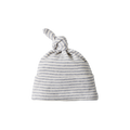 Cotton Knotted Beanie - Grey Marl Stripe
