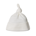 Pointelle Knotted Beanie - Natural