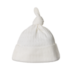 Pointelle Knotted Beanie - Natural