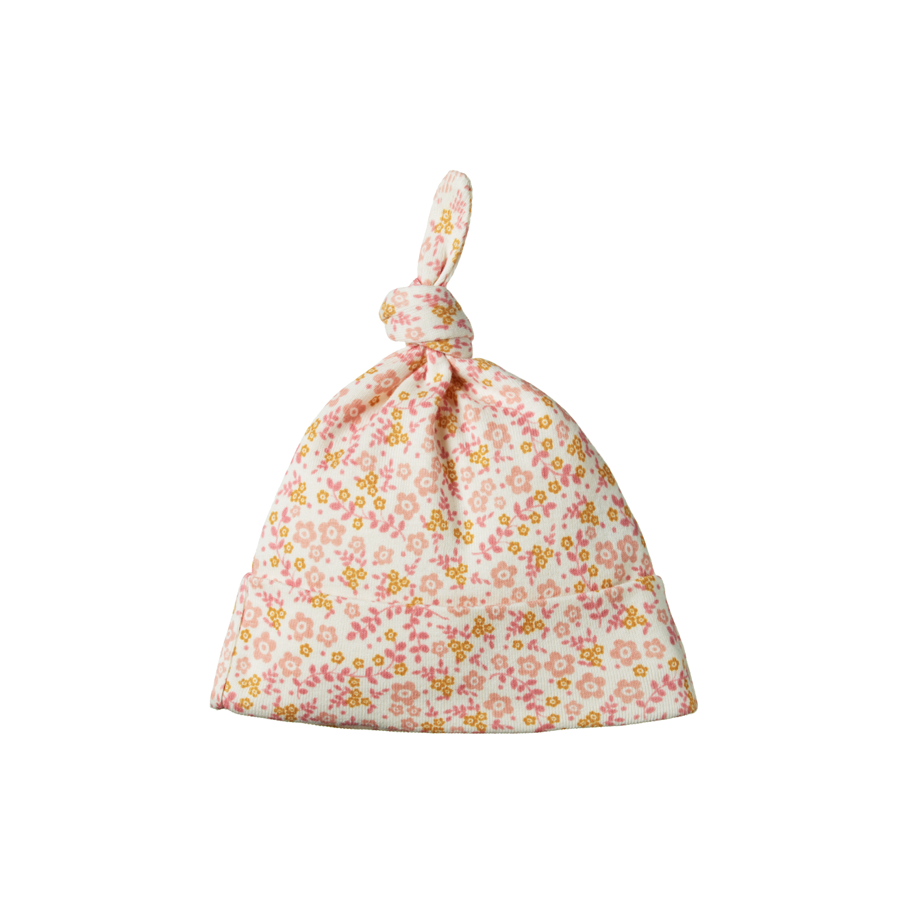 Nature Baby Cotton Knotted Beanie - Daisy Belle Print