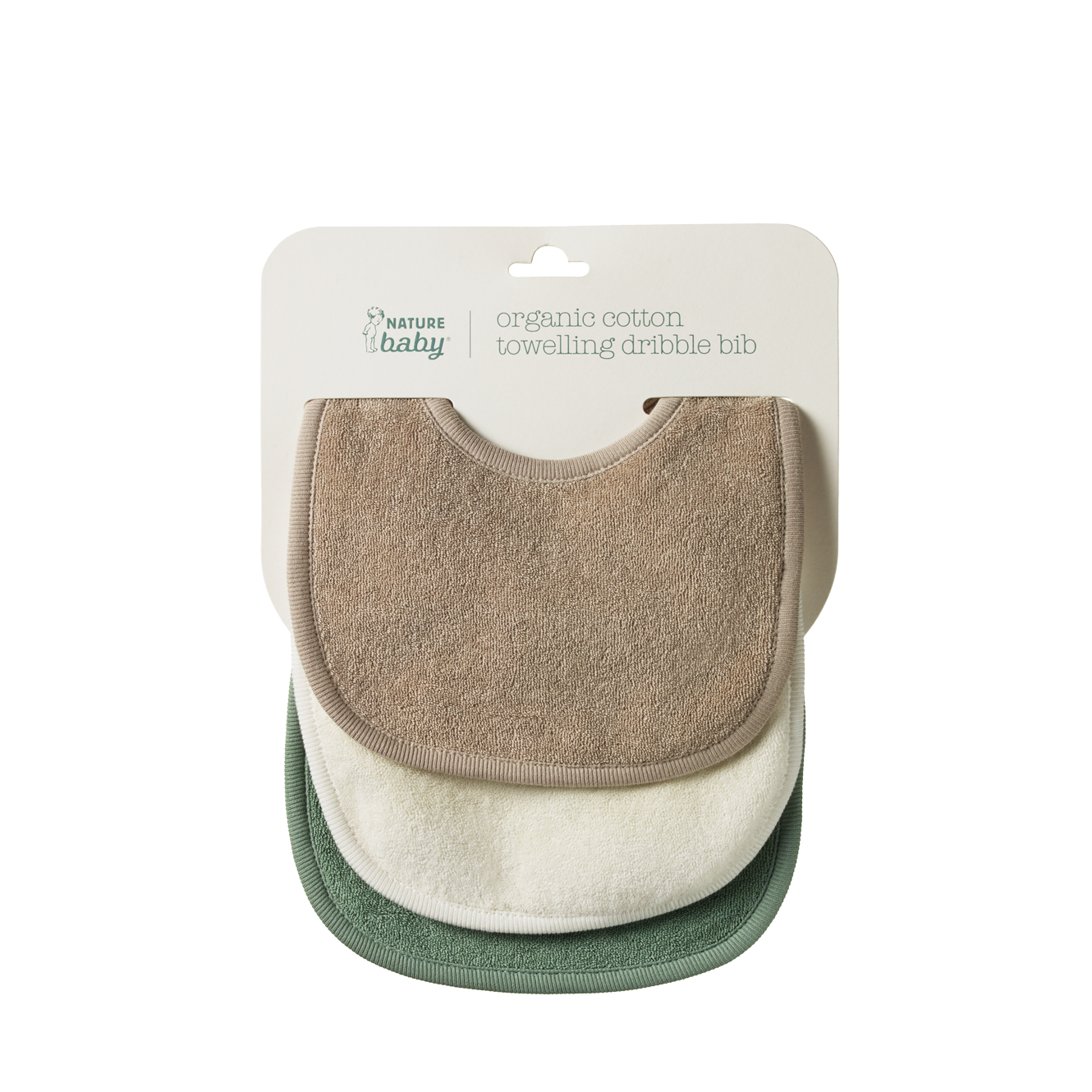 Nature Baby Dribble Bibs 3 Pack - Natural/Nougat/Lily Pad