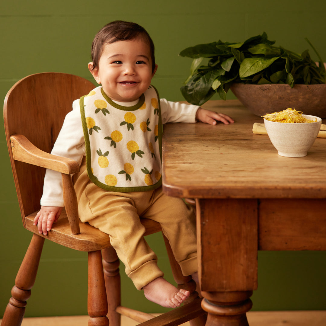 Nature Baby Reversible Bib - Pineapple Print