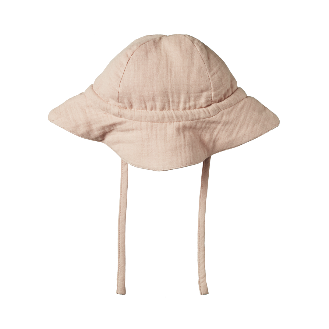 Nature Baby Crinkle Muslin Sunhat - Rose Dust Crinkle