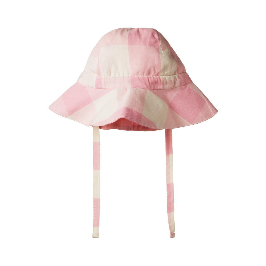 Nature Baby Gingham Sunhat - Summer Rose Check