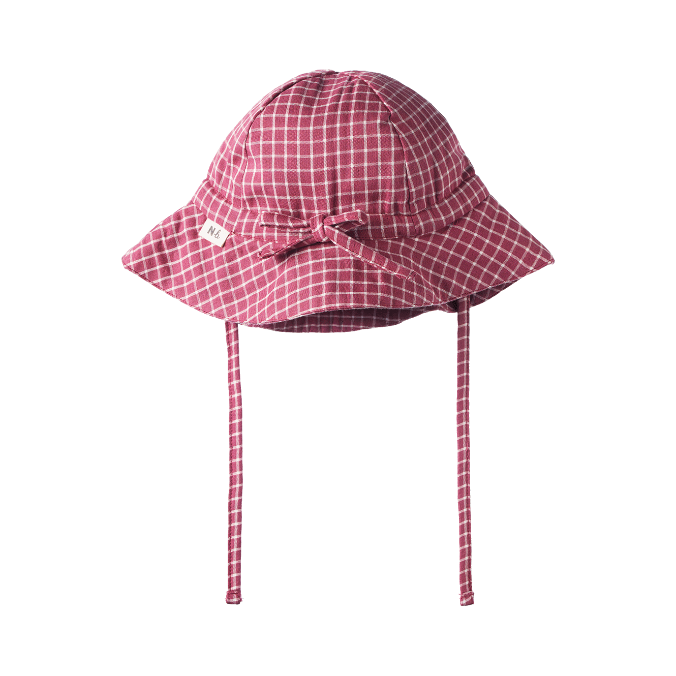 Nature Baby Gingham Sunhat - Rhubarb Check