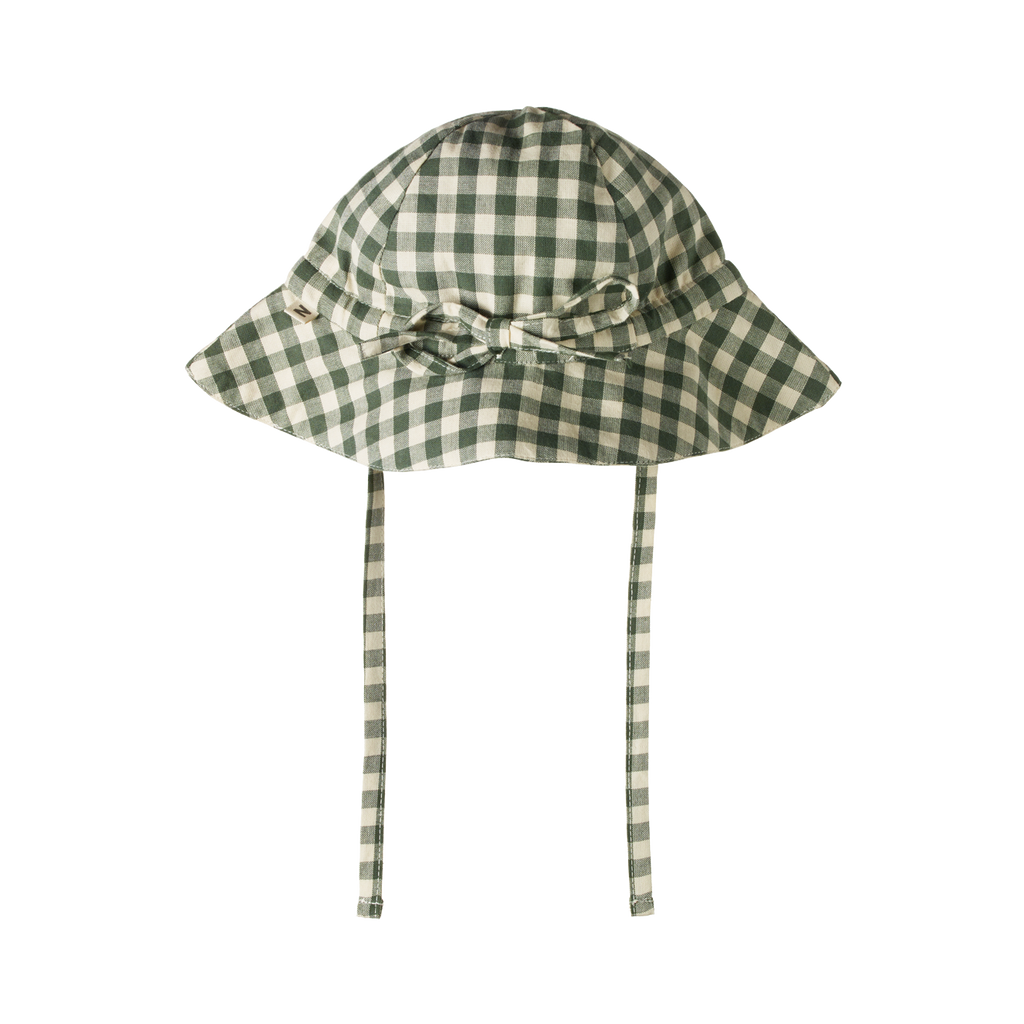 Nature Baby Gingham Sunhat - Thyme Check