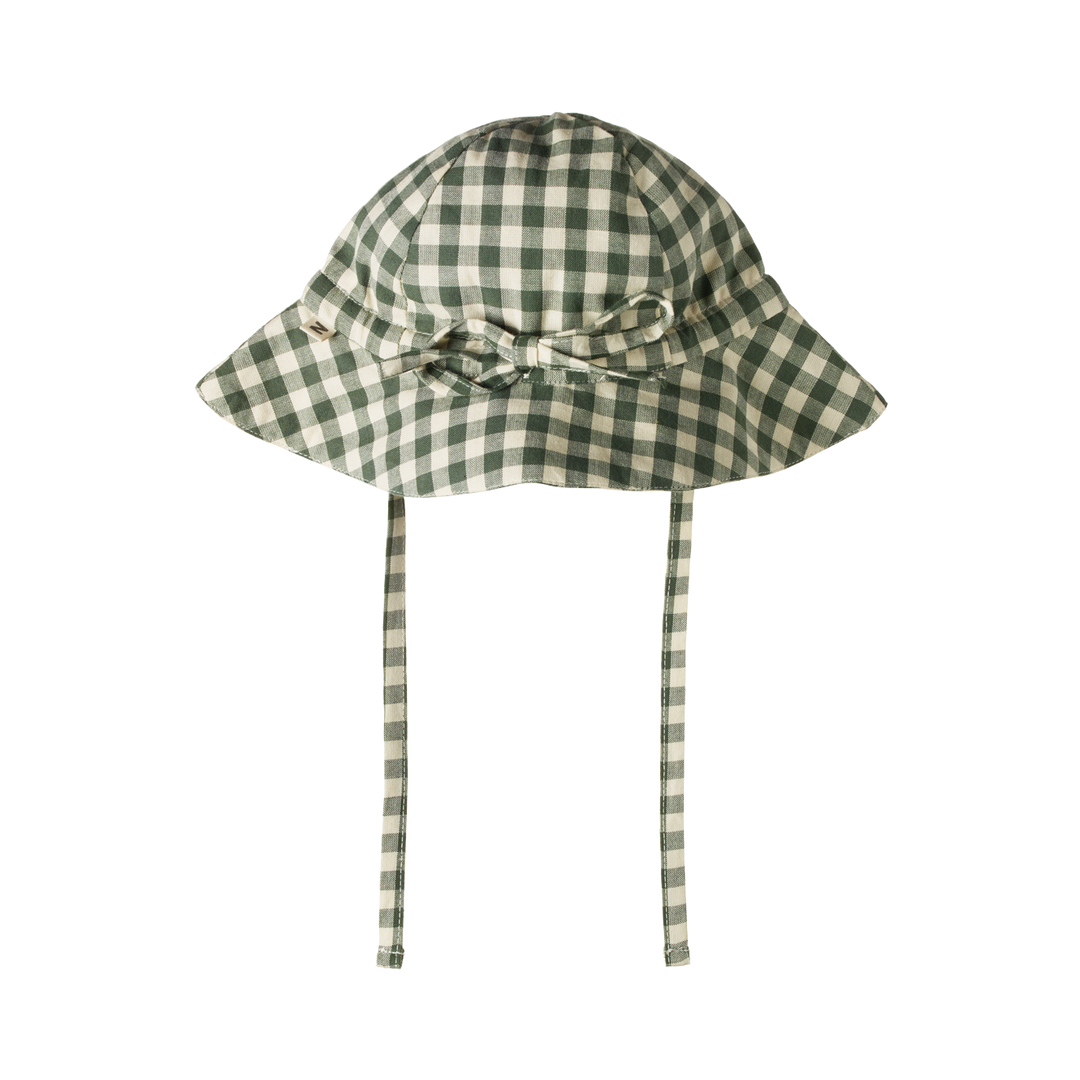Nature Baby Gingham Sunhat - Thyme Check