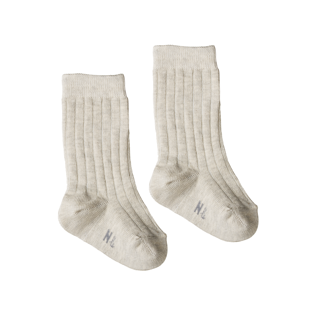 Nature Baby Organic Cotton Rib Socks - Light Grey Marl