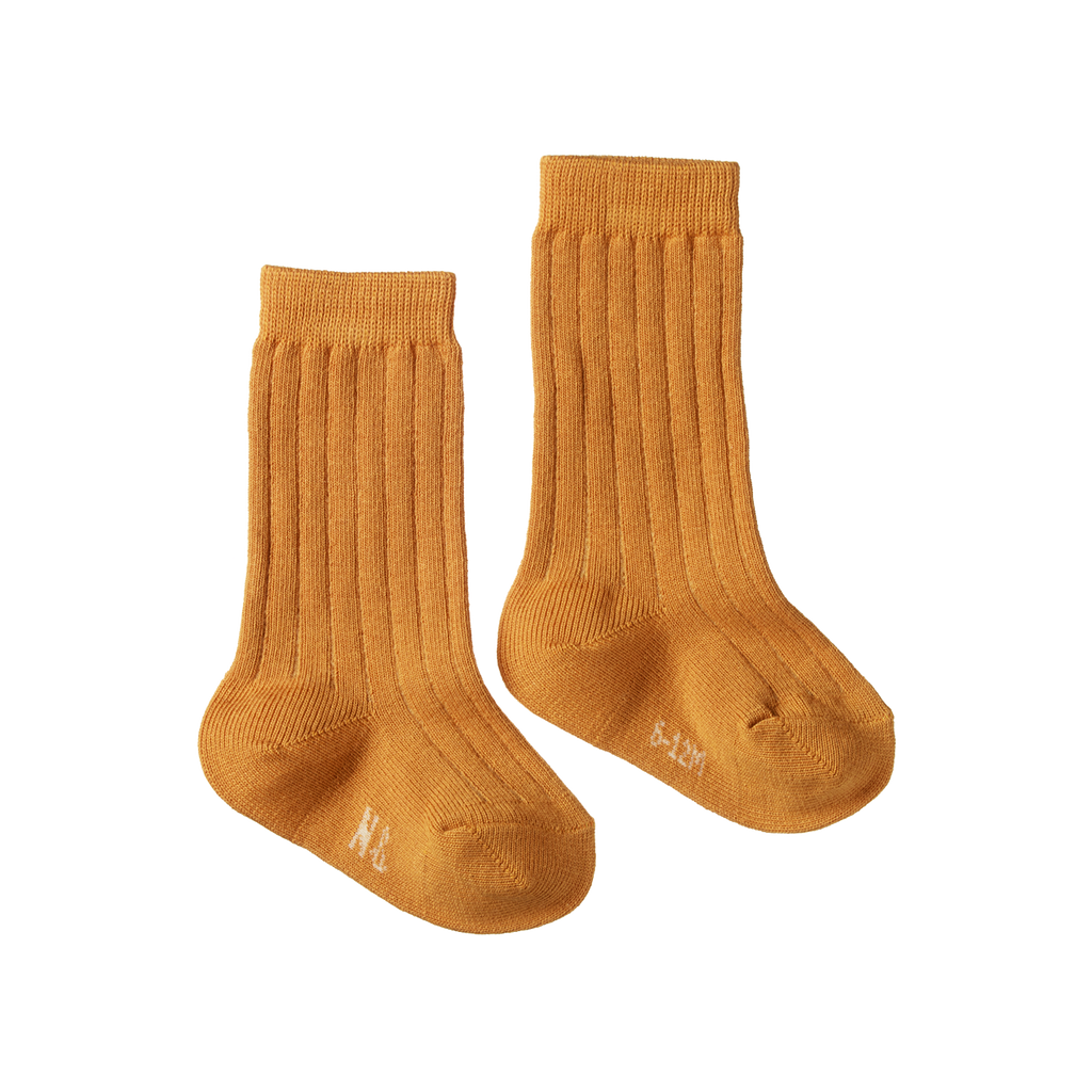 Nature Baby Organic Cotton Rib Socks - Straw