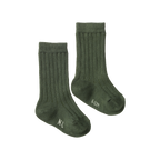 Organic Cotton Rib Socks - Thyme