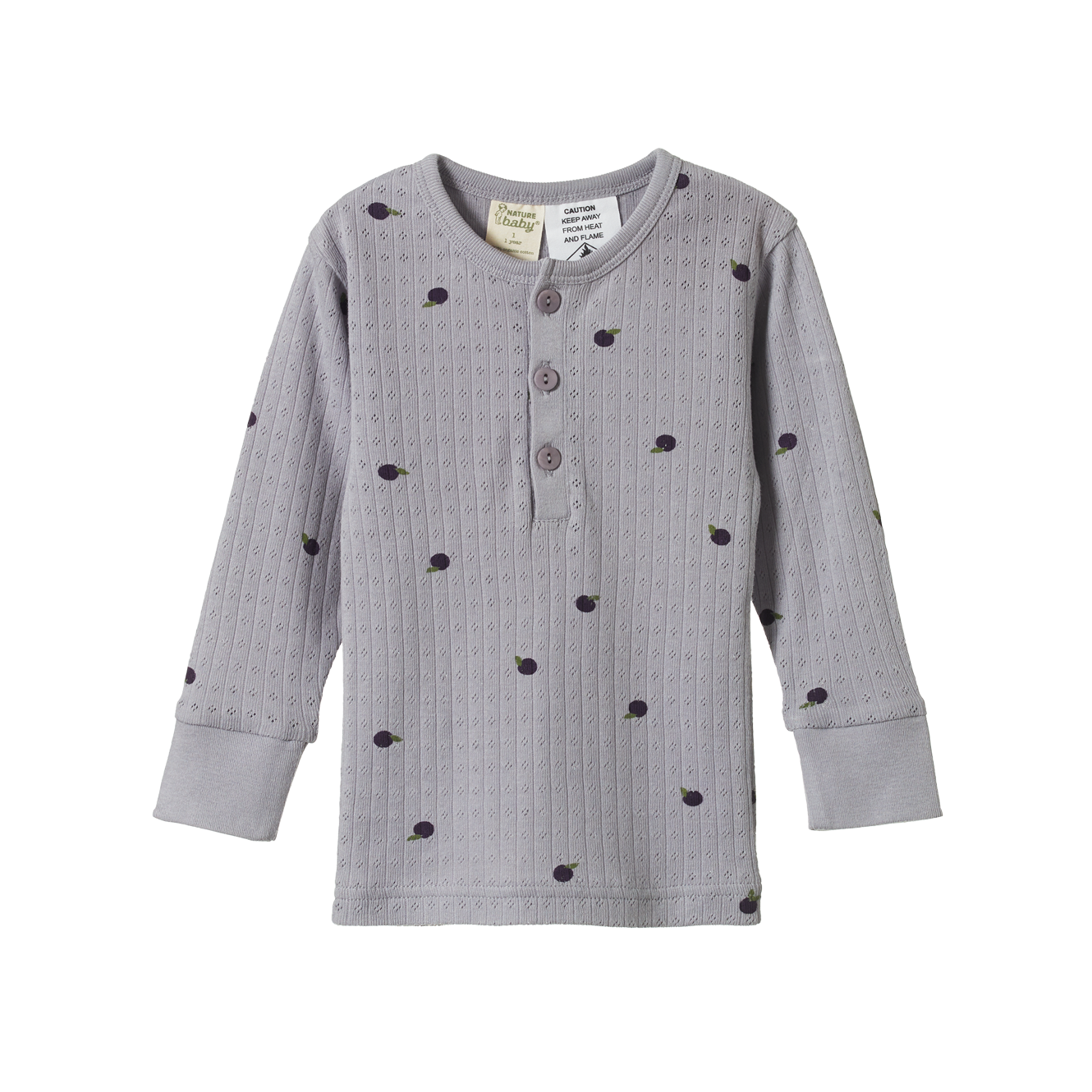 Nature Baby Long Sleeve Pointelle Pyjamas - Petite Plum Print