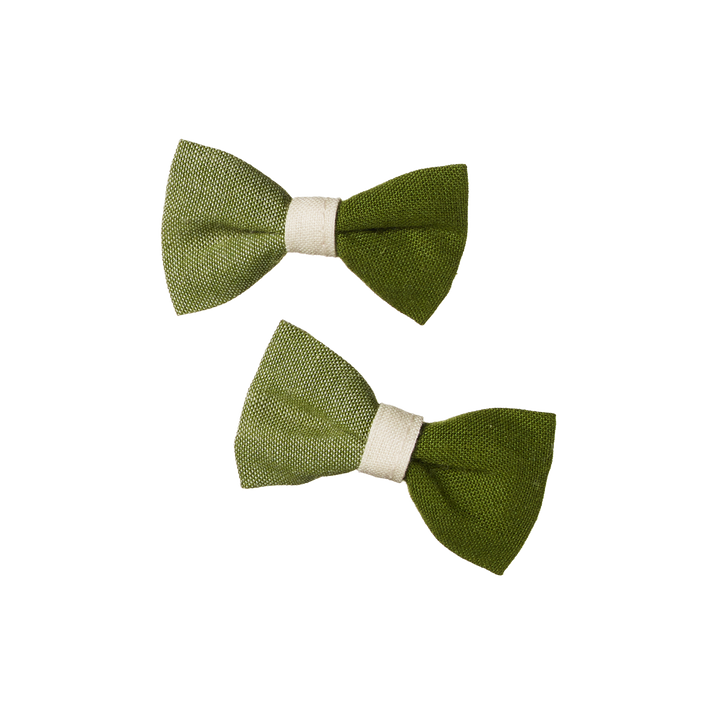 Nature Baby Bow Hair Clips 2 Pack - Jungle Check