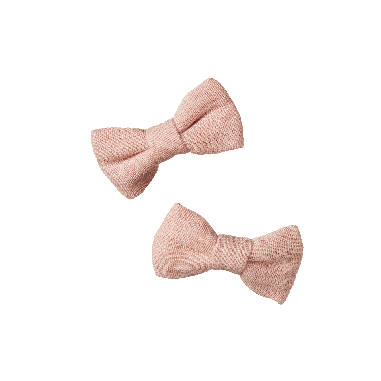 Nature Baby Bow Hair Clips 2 Pack - Rose Dust Crinkle