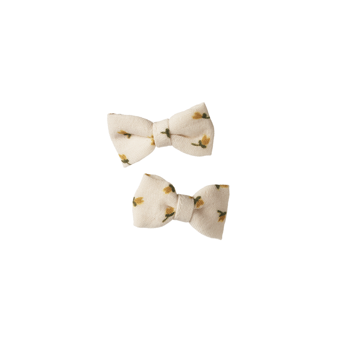 Nature Baby Bow Hair Clips 2 Pack - Tulip Print